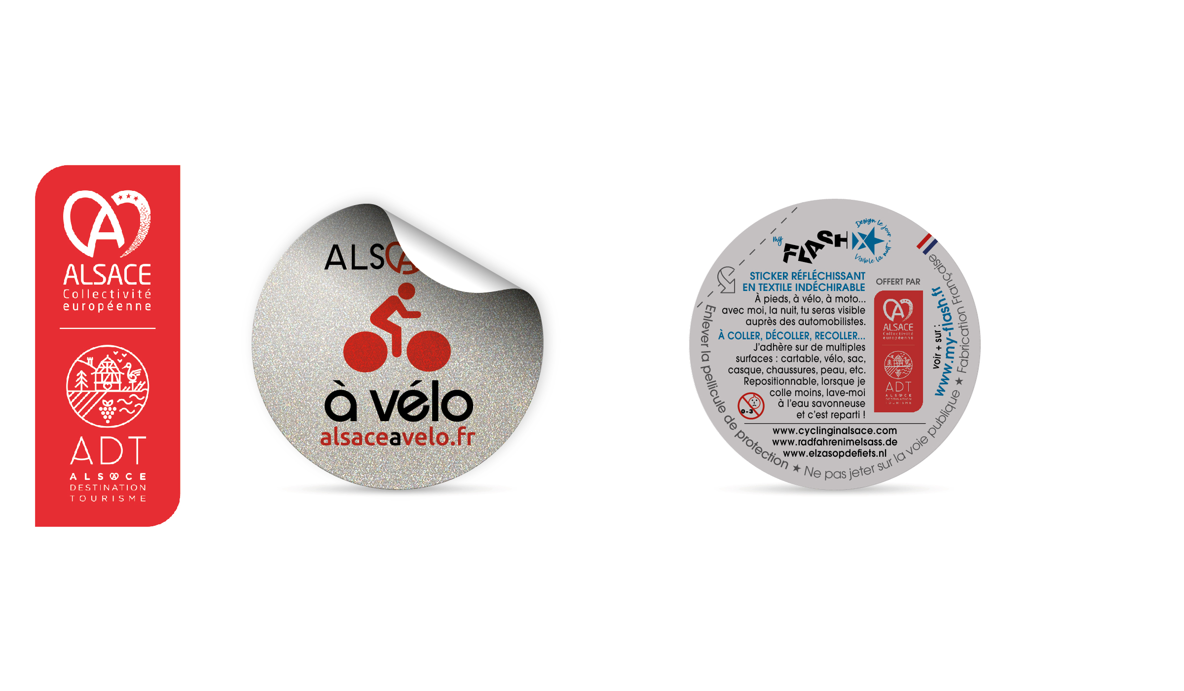 Accessoire de visibilité :Alsace Destination Tourisme fait la promotion de son site alsaceavelo.fr à en sécurisant les déplacements à vélo.