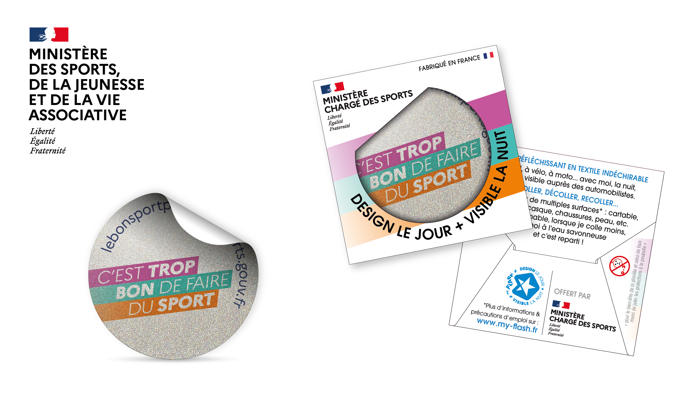 Support de communication :Promotion du Ministère des Sports pour rappeler les bienfaits du sport sur l’organisme et le moral.